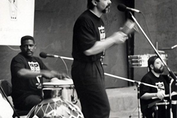 left to right: Victor Lewis, Angel Rodriguez, Victor Rendón, Seuffert Bandshell, Woodhaven Queens, New York, June 26, 1993 (photo credit Kathy Izzo)