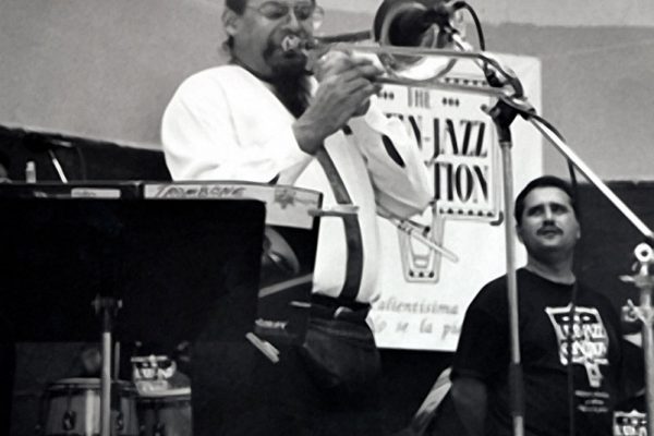 Steve Turre, Demetrios Kastaris, June 26, 1993, Seuffert Bandshell Woodhaven Queens, New York, photo credit: Kathy Izzo