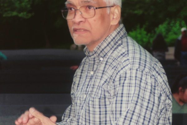 The very dedicated, amazing Latin music concert promoter, the late Willie Medina, June 16, 2003, Homenaje a Mongo Santamaría Concert, Seuffert Bandshell, Woodhaven Queens, New York, Photo credit: Jerry Lacay.