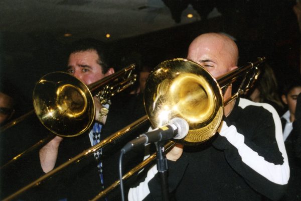 Demetrios Kastaris, Jimmy Bosch performing at La Maganette (WFDU FM Fundraiser with Vicki Solá) in New York City, November 2002 (photo credit Luis Osorio)