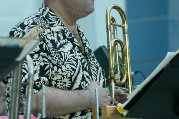 Demetrios, June 16, 2003, Homenaje a Mongo Santamaría Concert, Seuffert Bandshell, Woodhaven Queens, New York, Photo credit: Jerry Lacay.