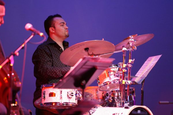 Jotan Afanador (the world’s fastest drummer) Queens Theatre in the Park, Flushing New York, December 17, 2004, photo credit Jerry Lacay.