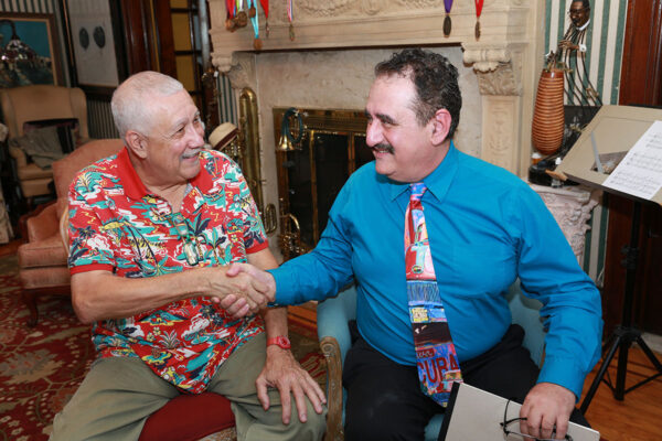 Saying goodbye to D’Rivera in his home in New Jersey. November 2019. Photo Credit: Jerry Lacay.