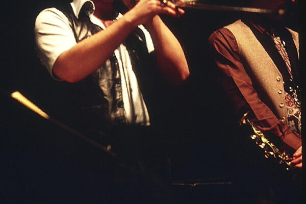 Demetrios performs in a Jazz recital at New York University with tenor saxophonist Dan Nigro in 1981. Photo Credit: Rip Kastaris