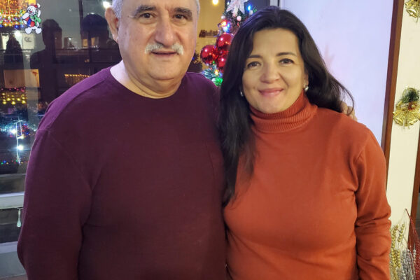 Demetrios with his masterful web designer Johanna Ortiz in Bogotá Colombia, December 29, 2024.